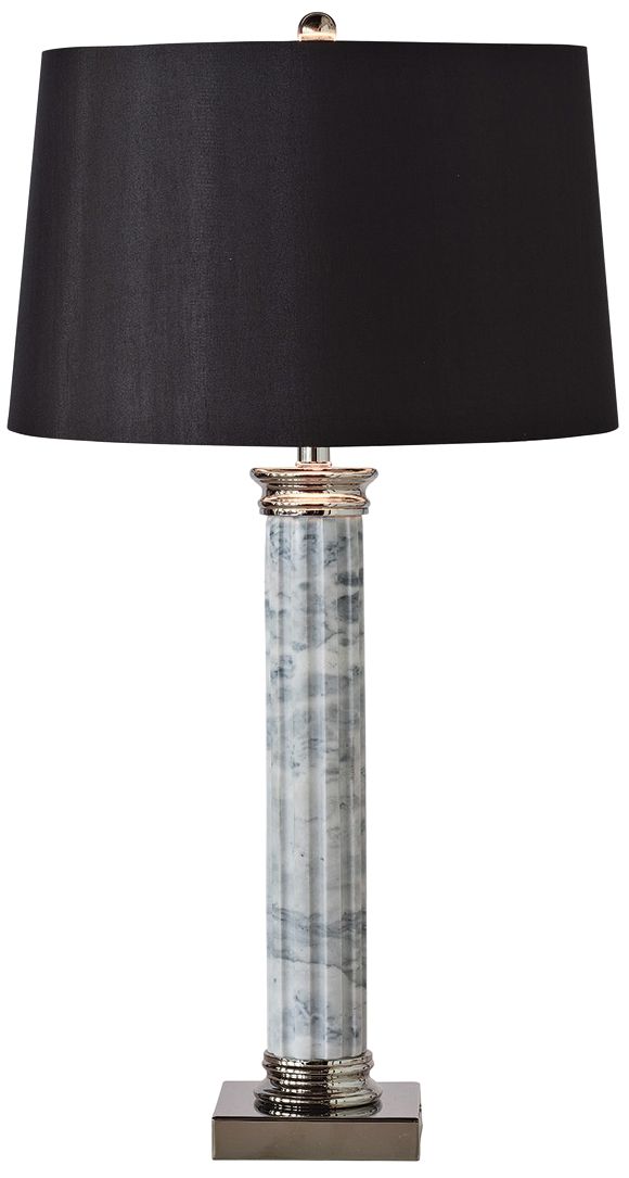 marble column table lamp