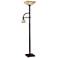 Arch Oil-Rubbed Bronze Mother and Son Torchiere Floor Lamp