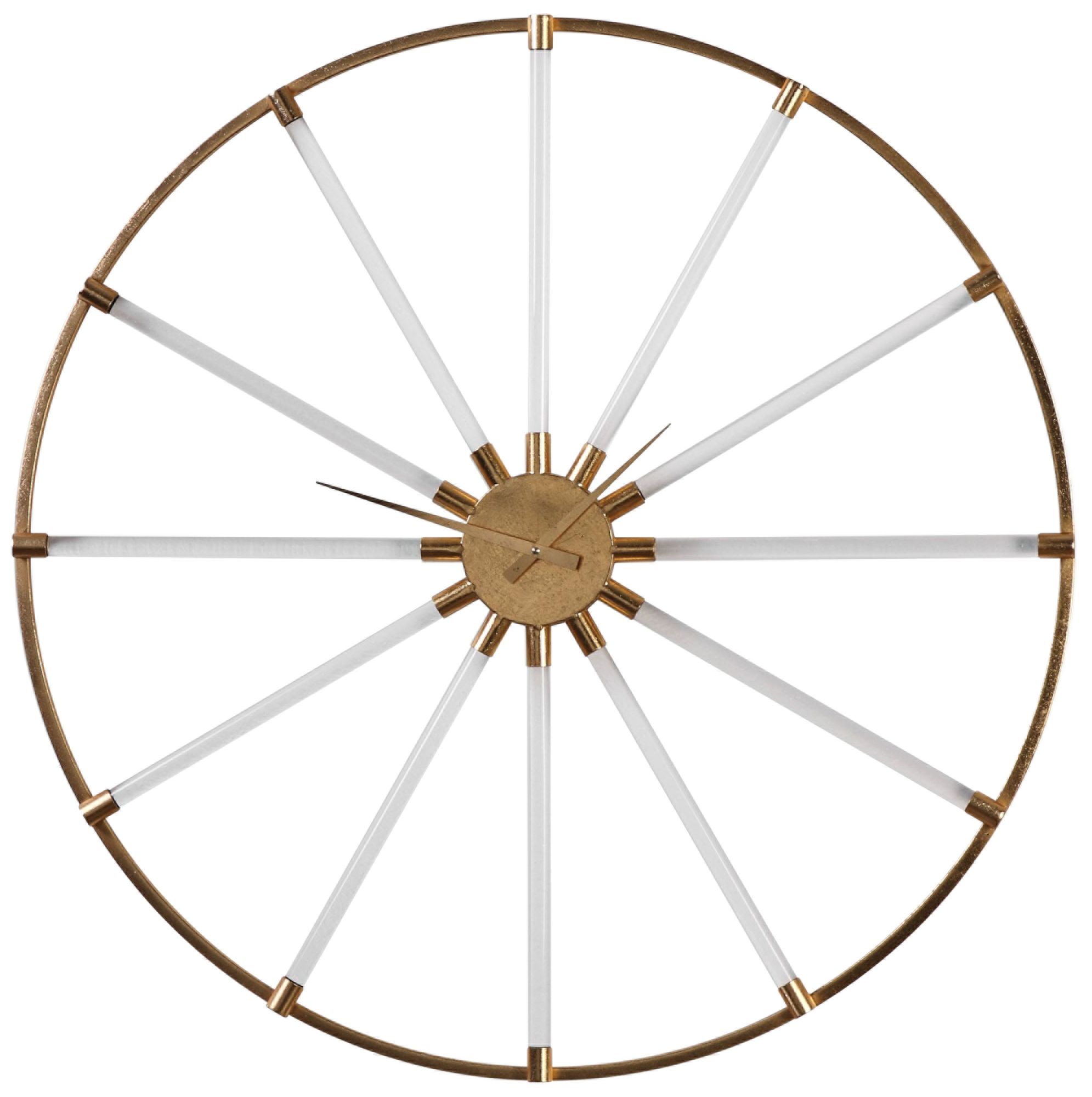 Uttermost Kyota Gold Leaf Iron 36 1/2" Round Wall Clock