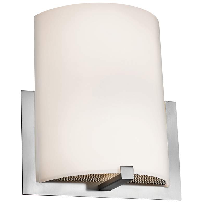 Cobalt 11 1/2&quot;H Brushed Steel Wall Sconce with Opal Shade