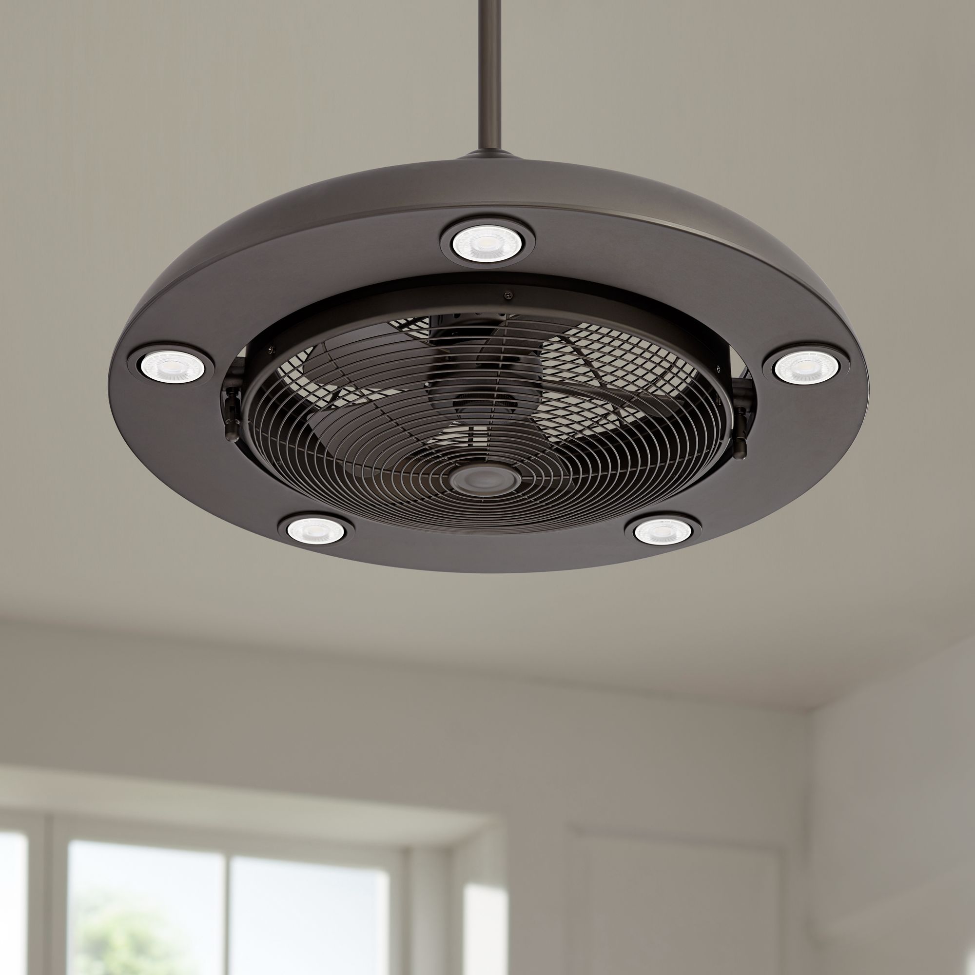 Details About Possini Euro Segue 24 Wide Bronze 5 Light Led Ceiling Fan