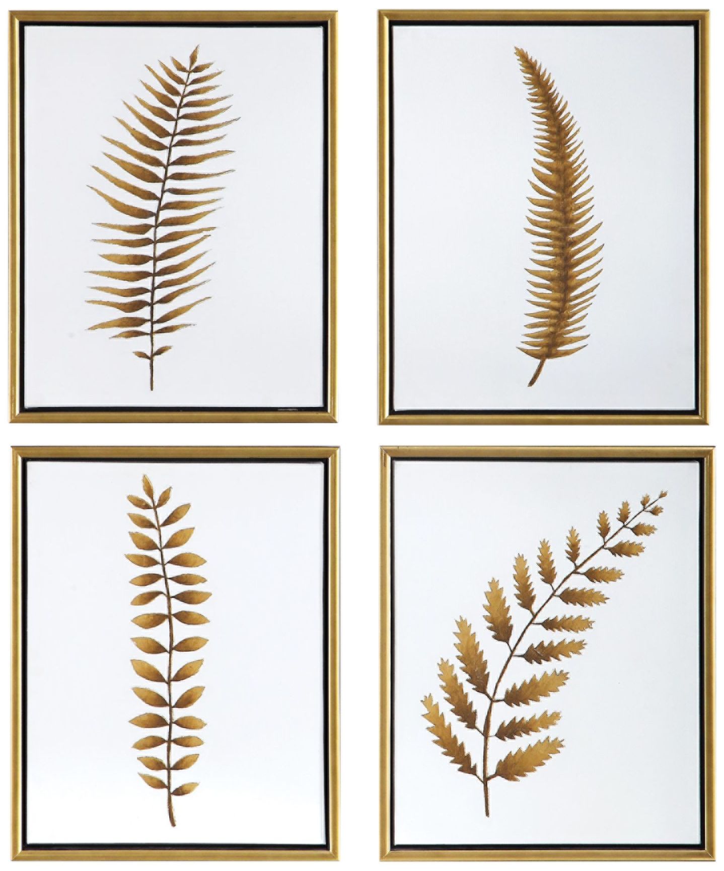 Forest Ferns 20"H 4-Piece Framed Canvas Wall Art Set