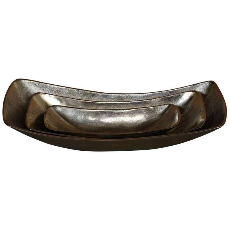Uttermost Anas Antique Brass Decorative Metal Bowls Set of 3