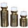 Uttermost Amina Antique Brass Pillar Candle Holders Set of 3