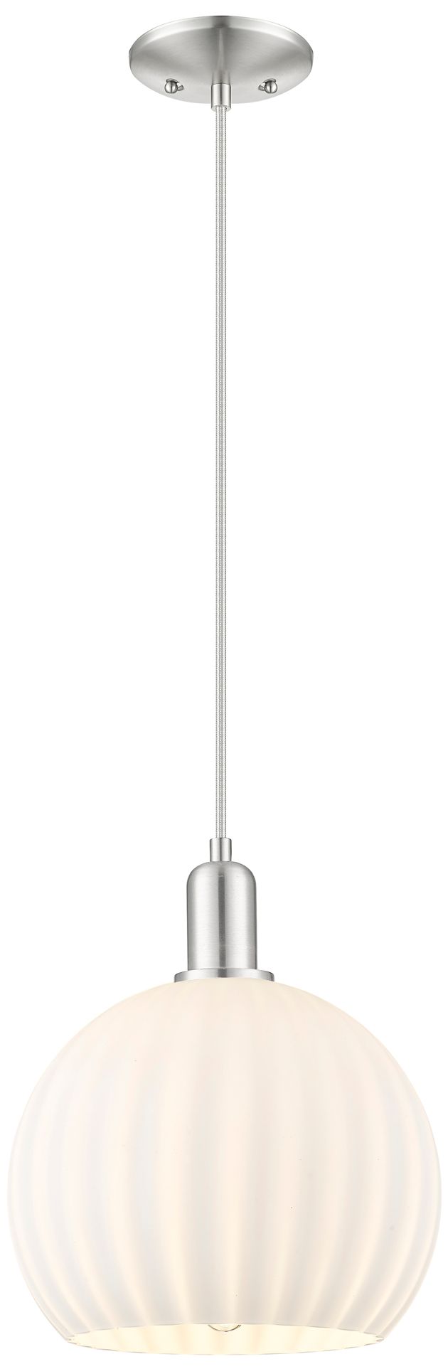 Innovations Lighting Arcadia White Venetian 10"w Brushed Nickel Cord Hung Mini Pendant