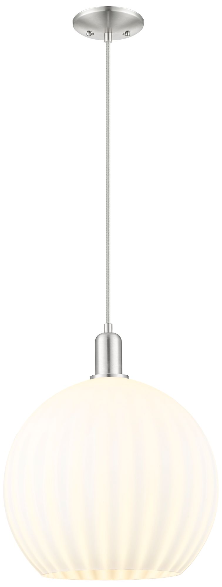 Innovations Lighting Arcadia White Venetian 14"w Brushed Nickel Cord Hung Mini Pendant