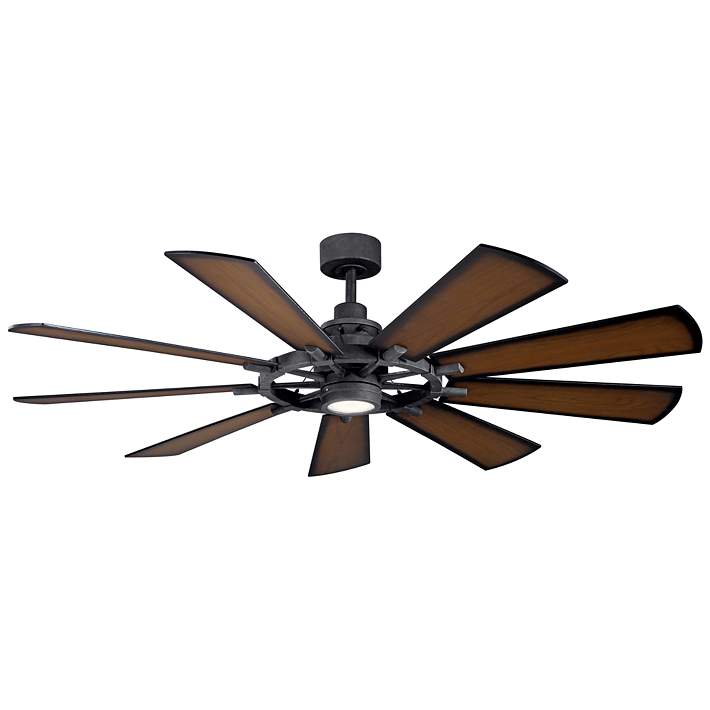 65 Kichler Gentry Distressed Black Led, Head In The Ceiling Fan Sample