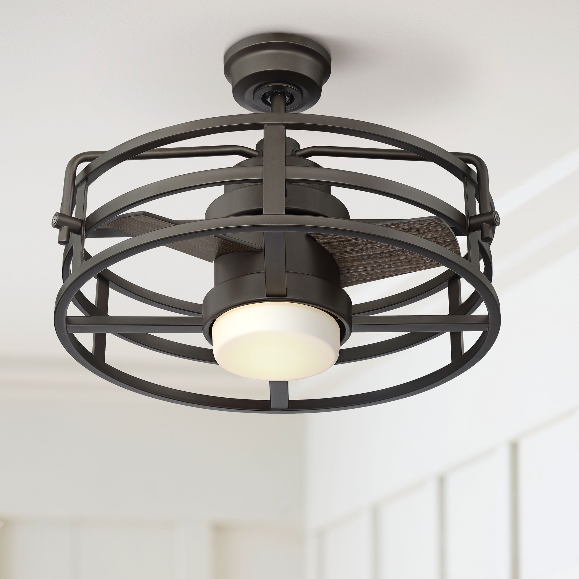 Details About 20 Modern Outdoor Ceiling Fan With Light Led Remote Bronze Cage Damp For Patio