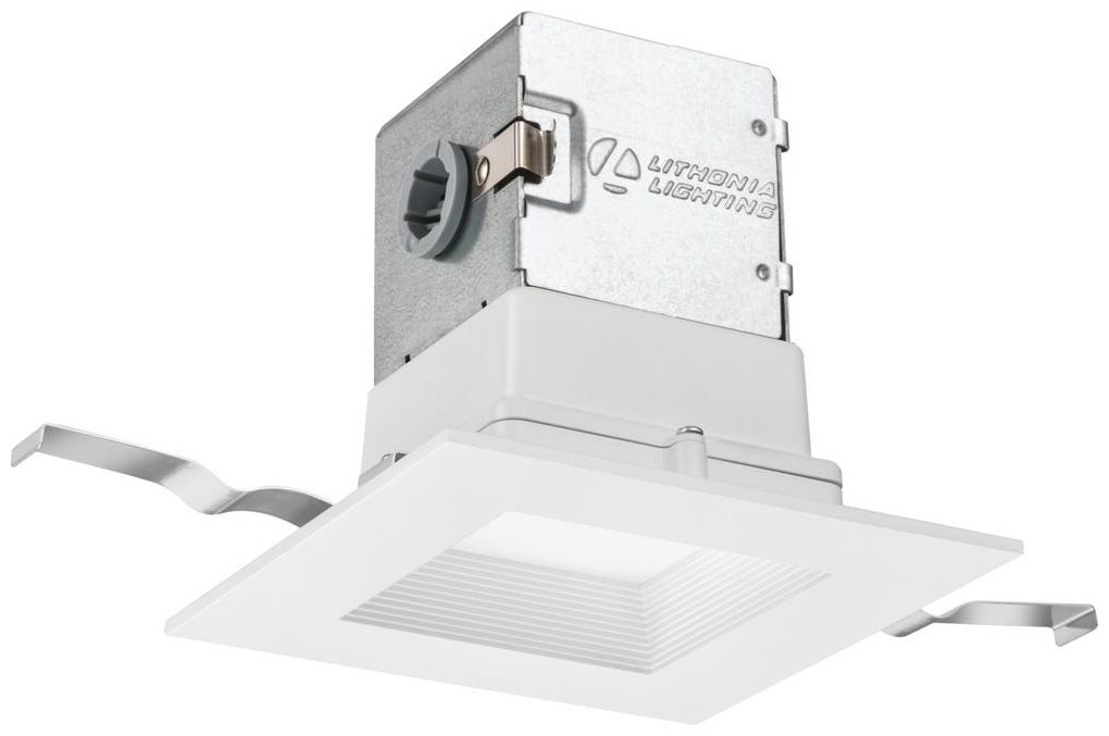 OneUP 4" White Square Baffle 9W Canless LED Trim