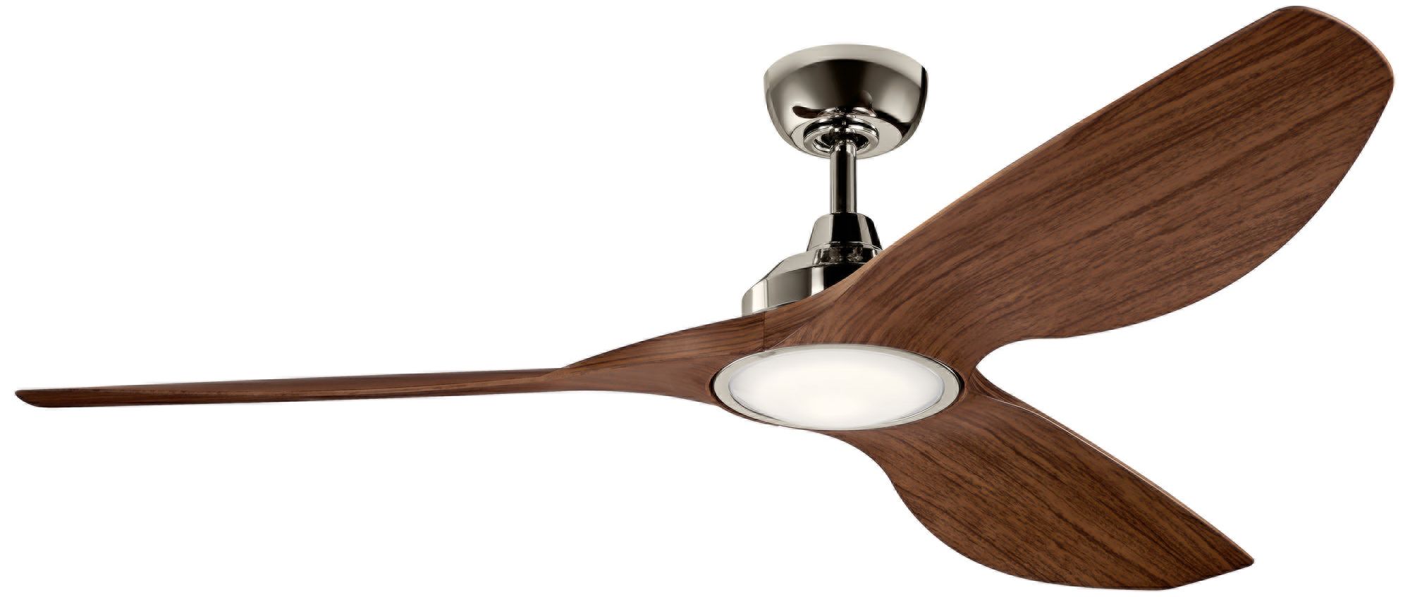65 Kichler Imari Walnut And Polished Nickel Led Ceiling Fan