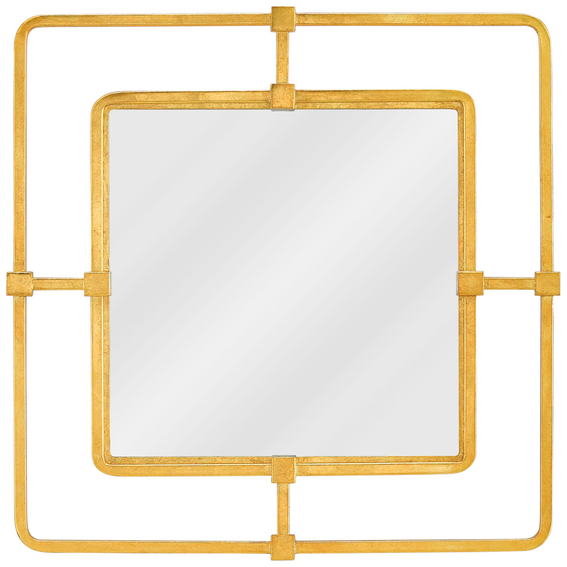 Currey and Company Metro Gold 22 1/2" Square Wall Mirror