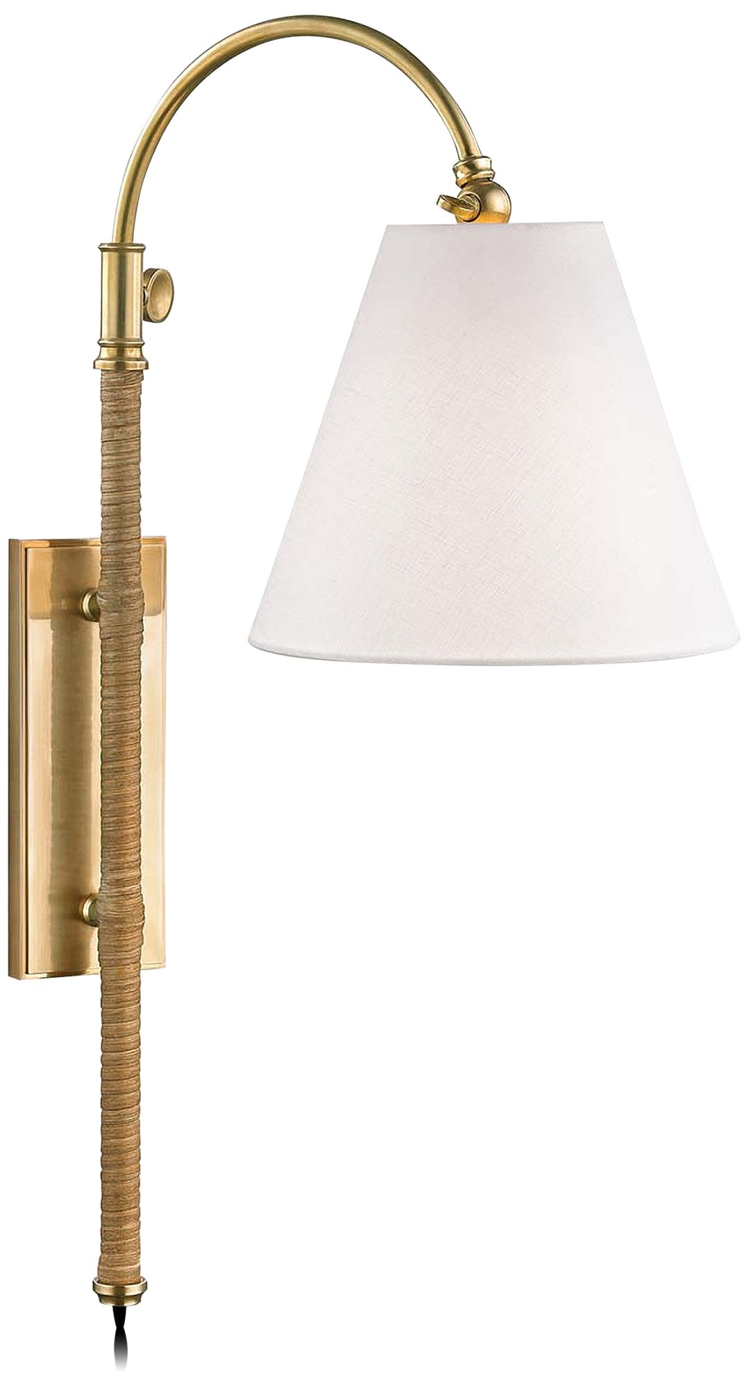 Curves No.1 Aged Brass Adjustable Plug-In Wall Lamp