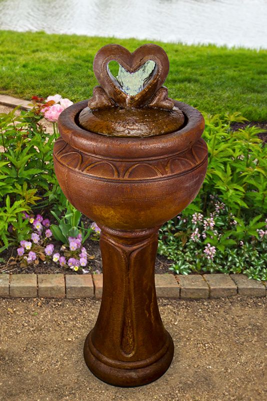 Heart of Hearts 40 3/4" High Relic Roho LED Bubbler Fountain