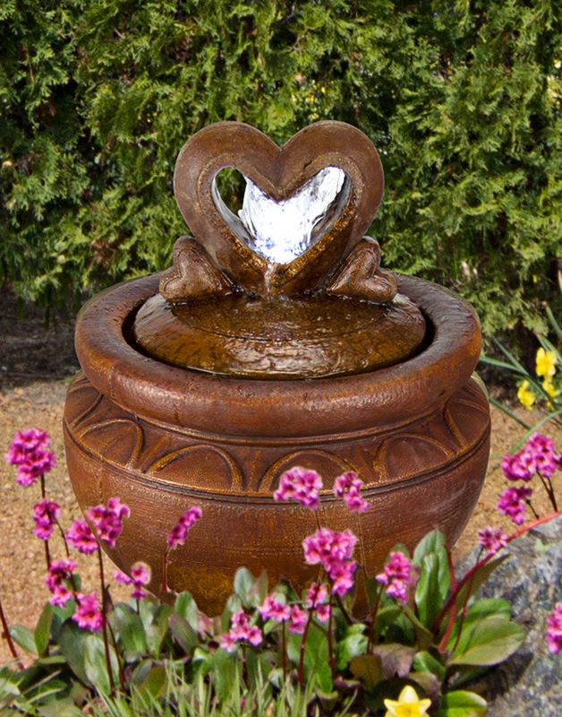 Heart of Hearts 21"H Relic Roho LED Bubbler Outdoor Fountain