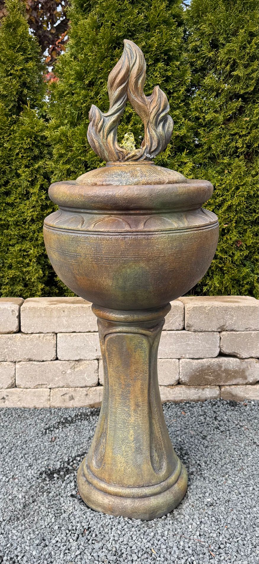 Fiery Flame 45 1/2" High Garden Bubbler Fountain