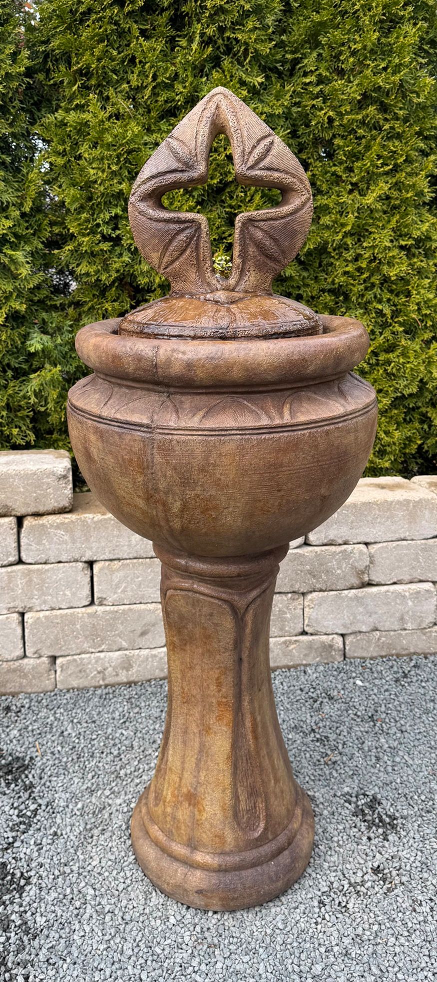 Antique Cross 45" High Bubbler Fountain with Light