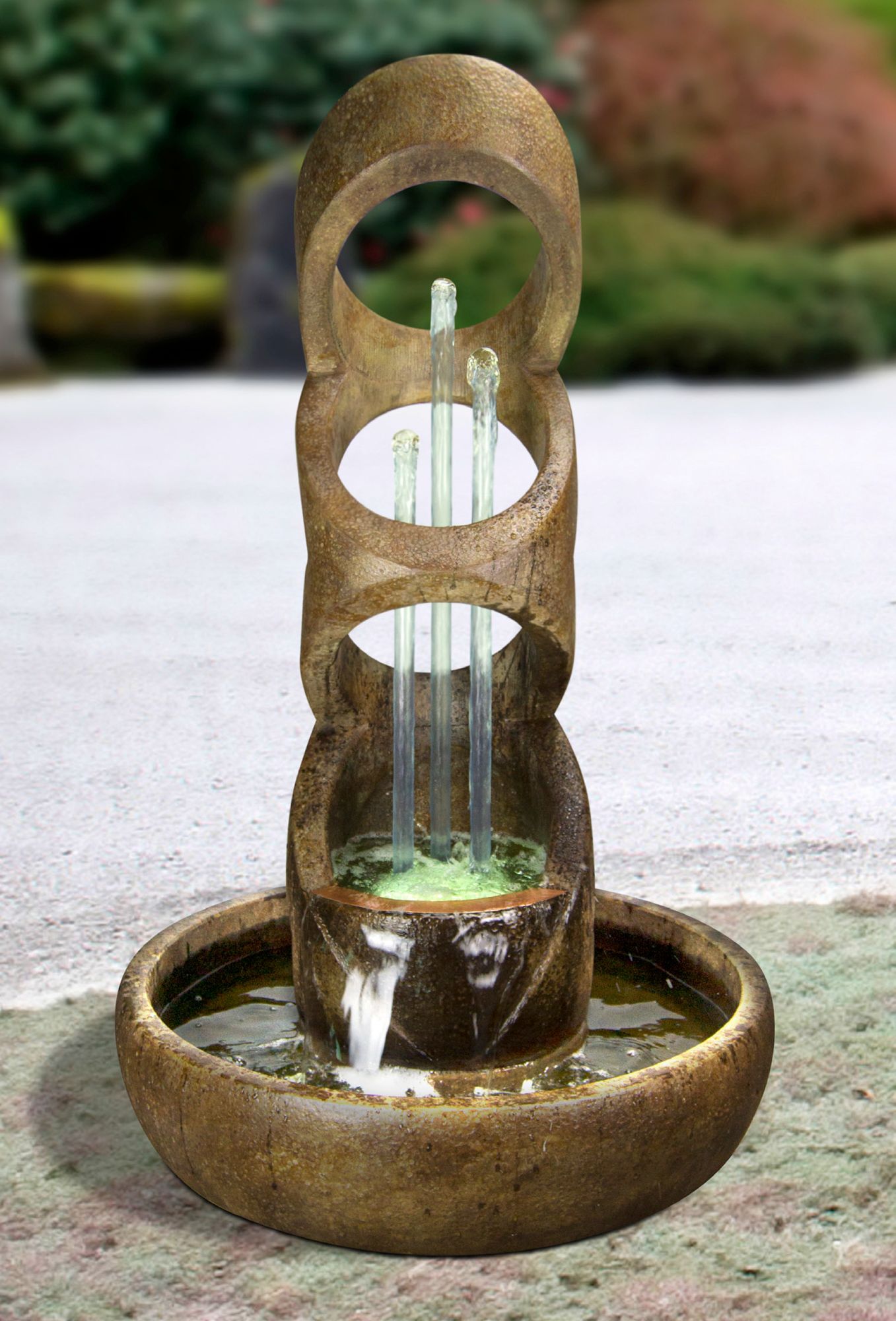 Balancing Rings 60 1/2" High Relic Lava LED Outdoor Fountain