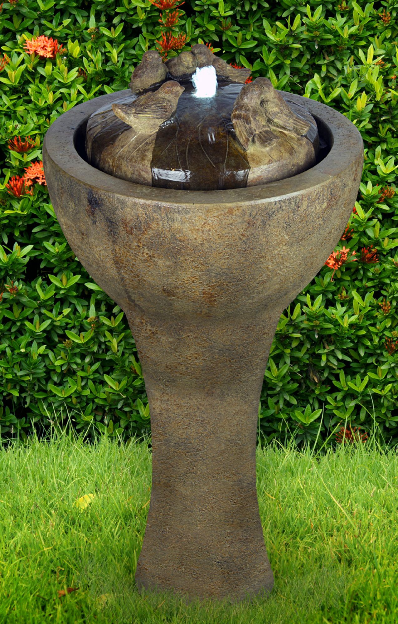 Gathering Birds 42"H Relic Lava LED Bubbler Outdoor Fountain