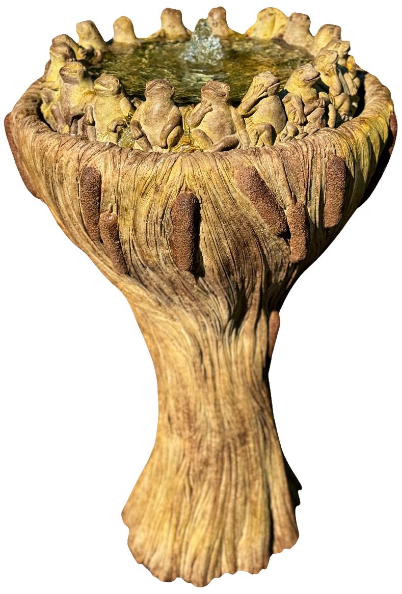 Ring of Frogs 33" High Relic Hi-Tone LED Bubbler Fountain