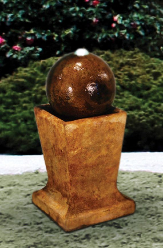 Low Sphere 23" High Patio Bubbler Fountain with Light