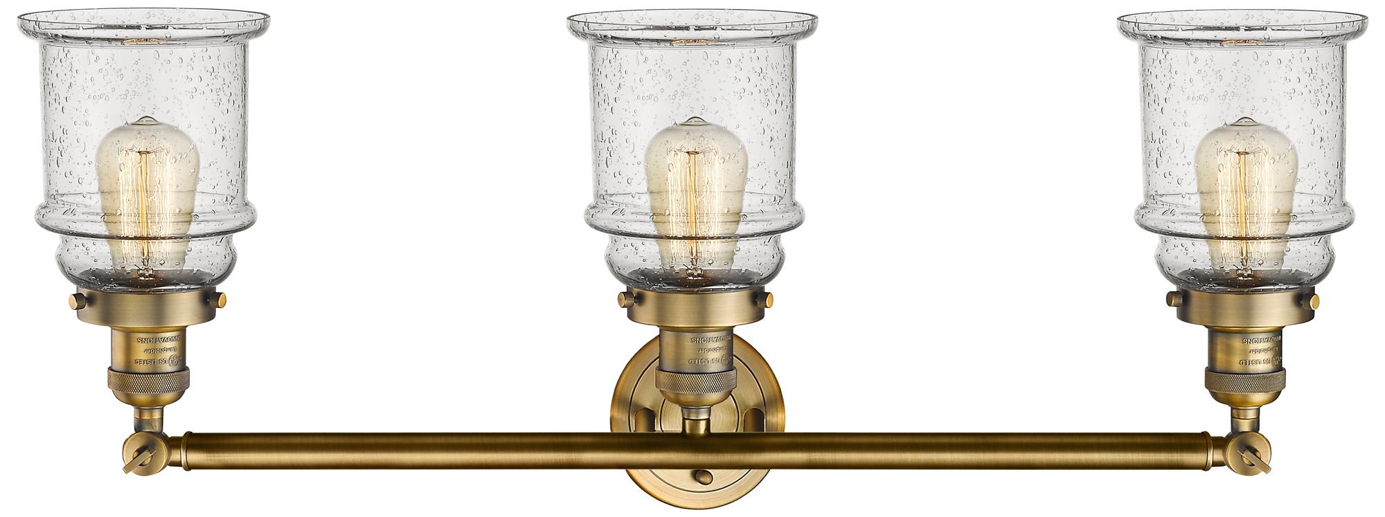Canton 30" Wide Brushed Brass 3-Light Adjustable Bath Light