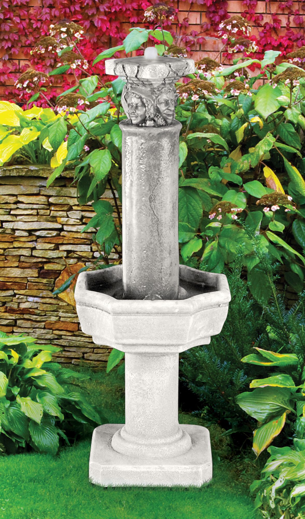 Four Seasons 38" High Bubbler Column Garden Fountain 65G54 Lamps Plus