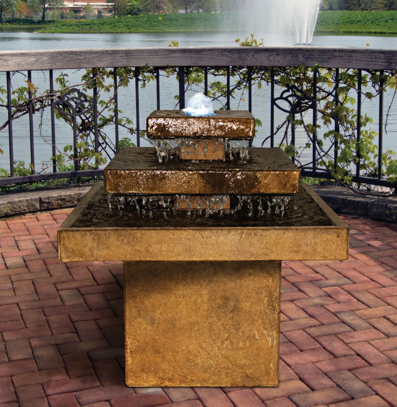 Henri Studio Aspen 29" High Relic Lava LED Outdoor Fountain