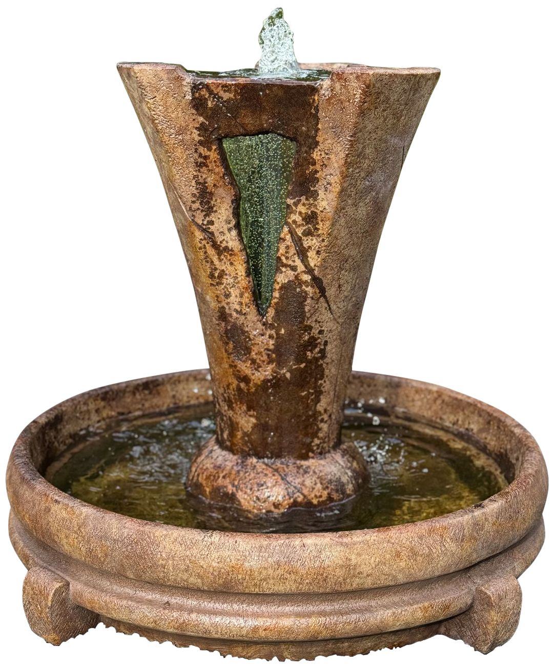 Small Vesuvio 34" High Relic Lava Outdoor Fountain w/ Light