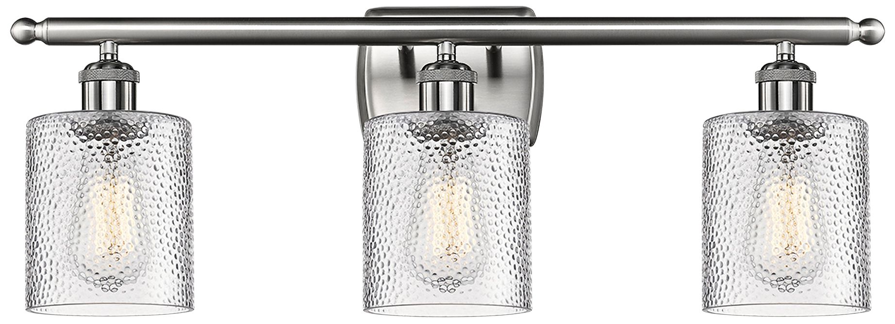 Cobbleskill 26" Wide Brushed Satin Nickel 3-Light Bath Light