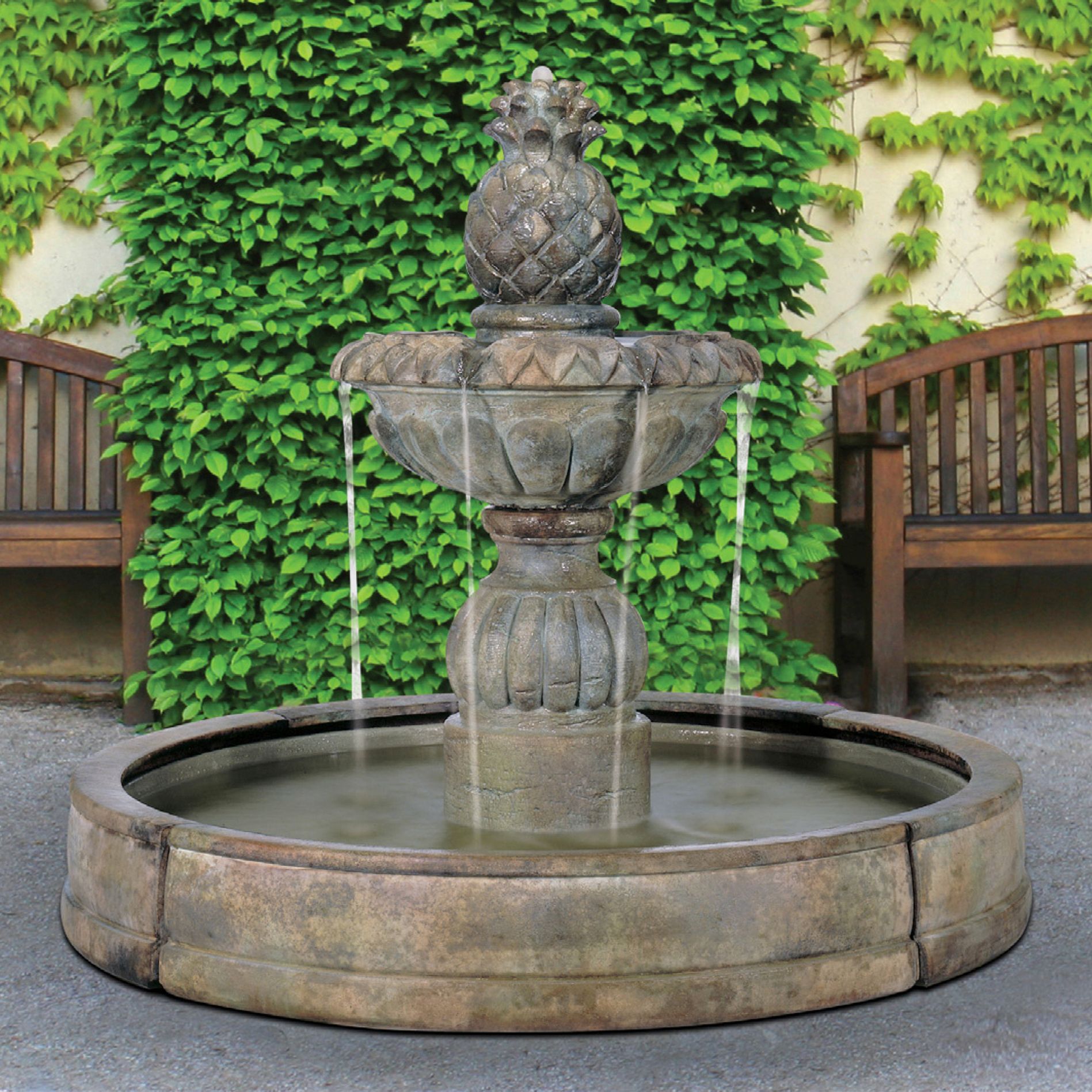 Pina Cascada in Valencia Pool 57" High Relic Nebbia Fountain