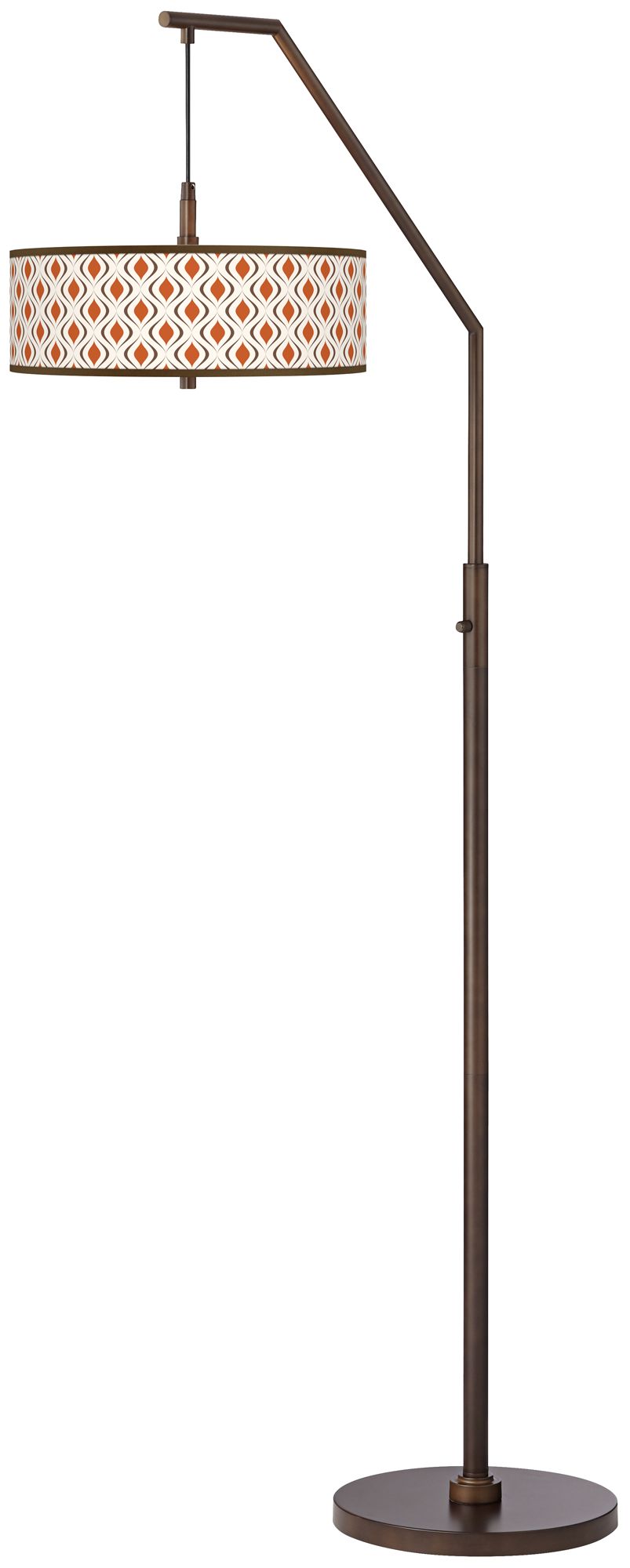 Retro Lattice Bronze Downbridge Arc Floor Lamp