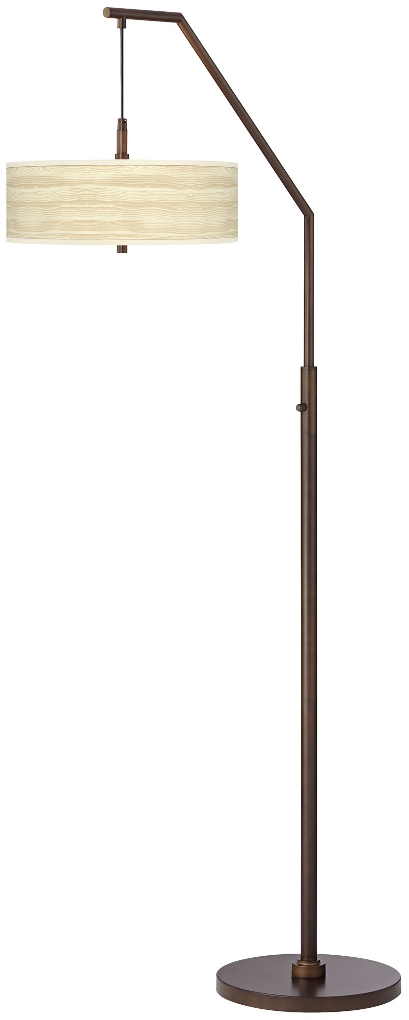 Birch Blonde Bronze Downbridge Arc Floor Lamp