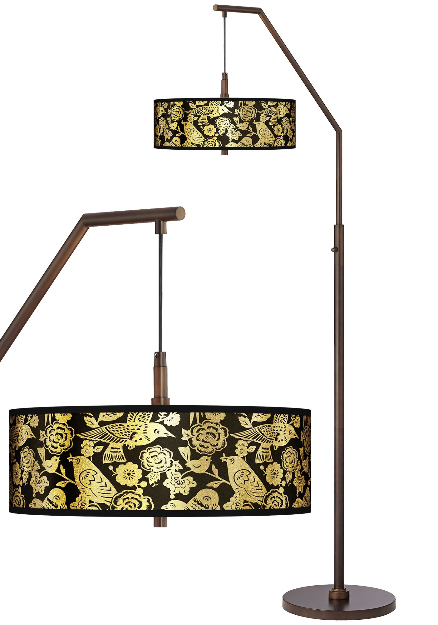 Aviary Gold Metallic Bronze Downbridge Arc Floor Lamp