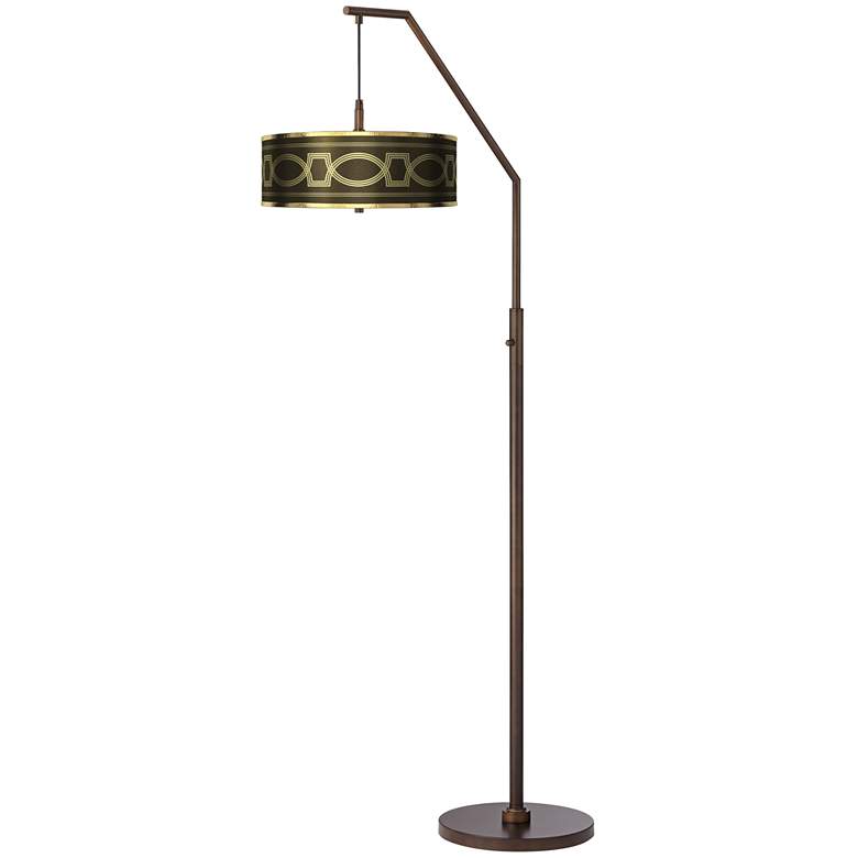 Concave Gold Metallic Bronze Downbridge Arc Floor Lamp