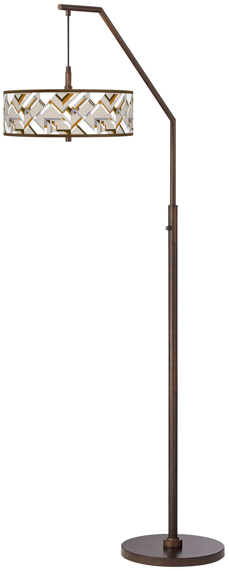 Craftsman Mosaic Bronze Downbridge Arc Floor Lamp 65j29 Lamps
