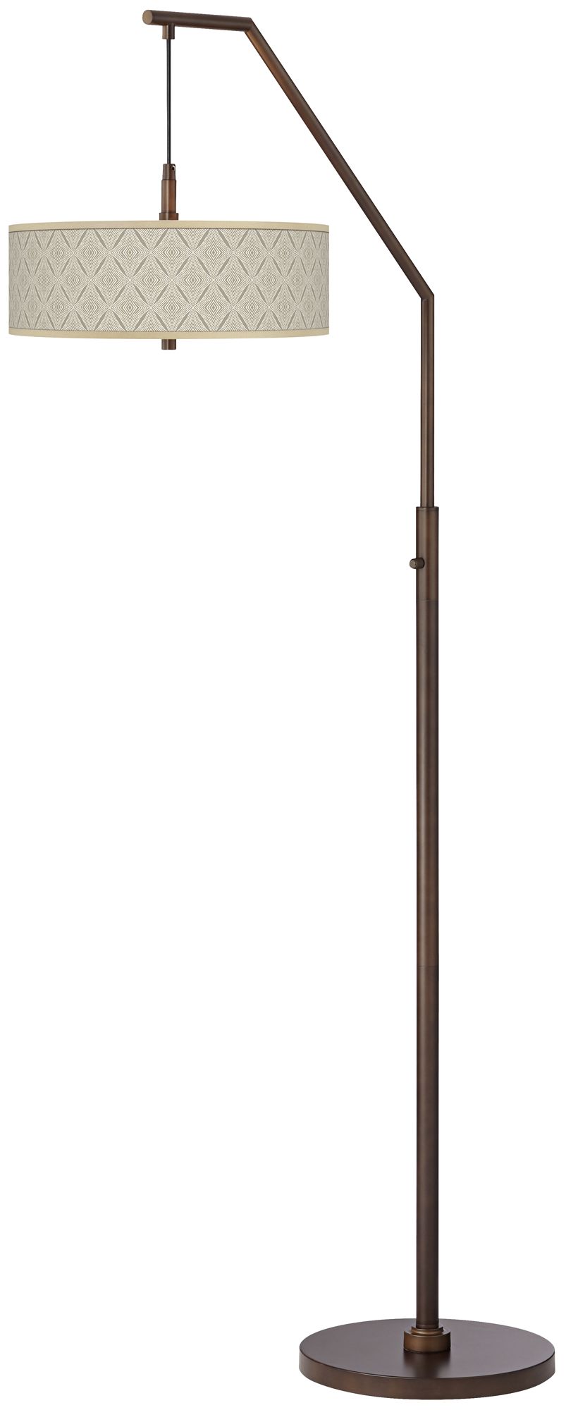 Moroccan Diamonds Bronze Downbridge Arc Floor Lamp