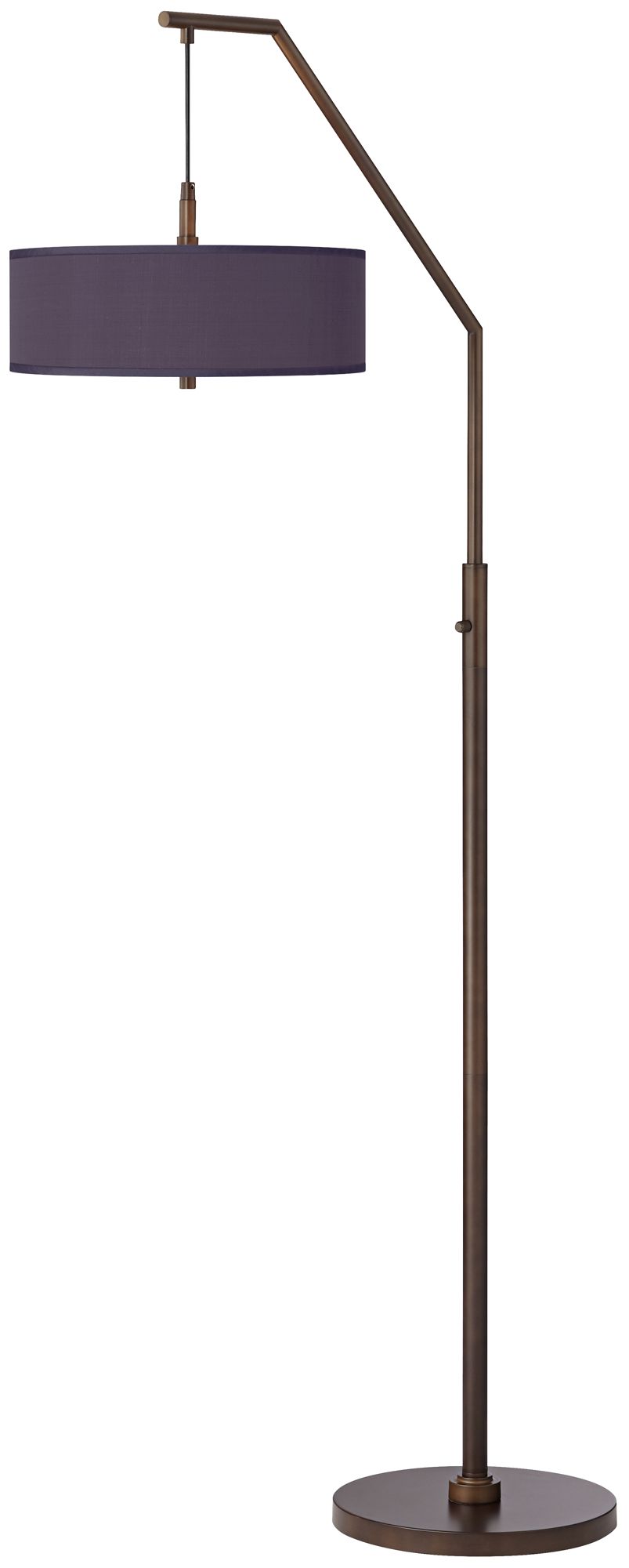 Eggplant Polyester Bronze Downbridge Arc Floor Lamp