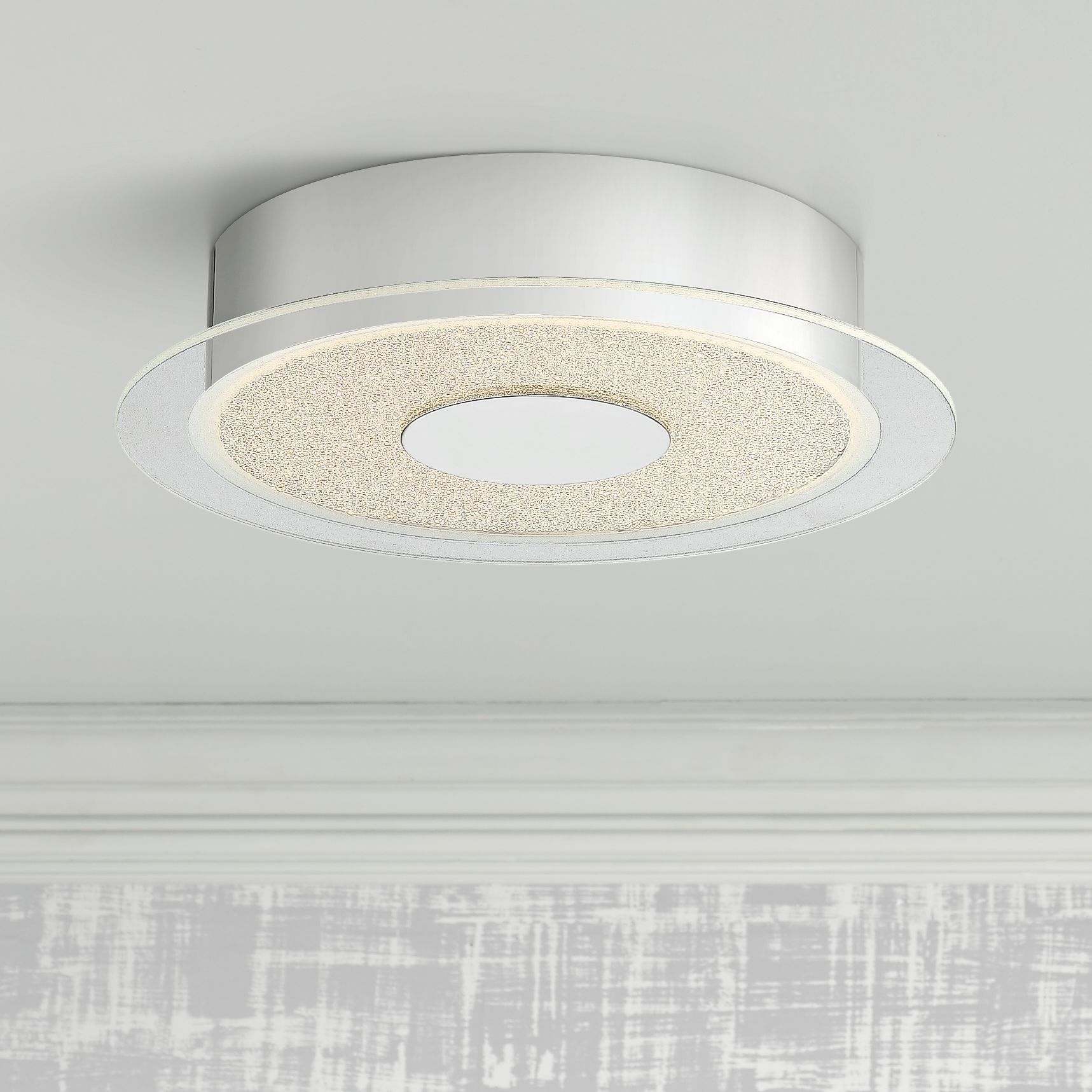Details About Modern Ceiling Light Flush Mount Fixture Led Chrome 11 Crystal Sand For Bedroom