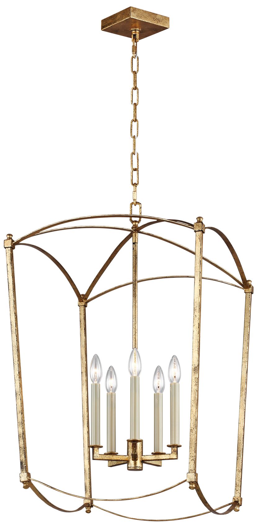 Generation Lighting Thayer 19 1/4" Gold Open Cage Lantern Chandelier