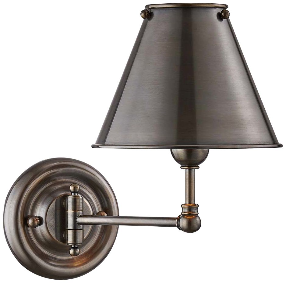 Classic No.1 Distressed Bronze Swing Arm Wall Lamp