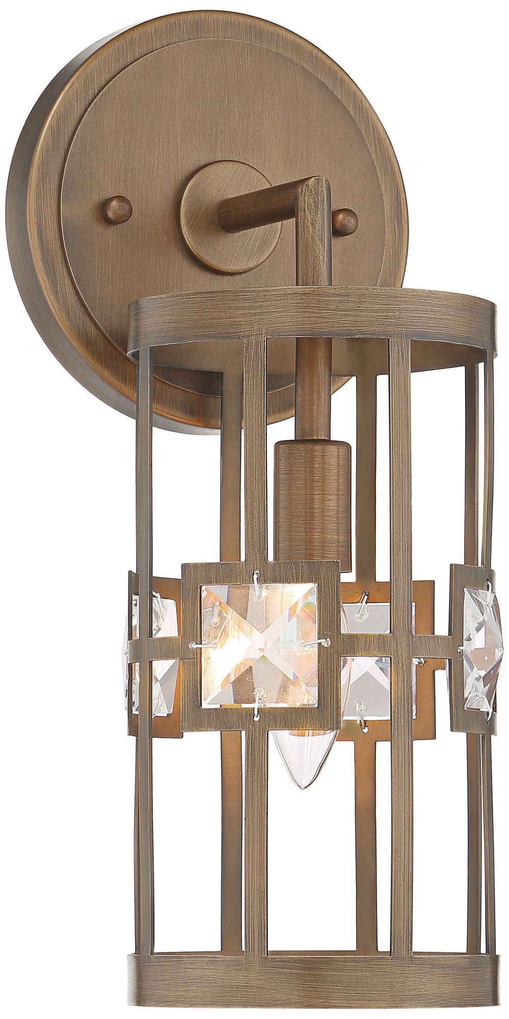 Possini Euro Deco Bling 14" High Warm Bronze Wall Sconce