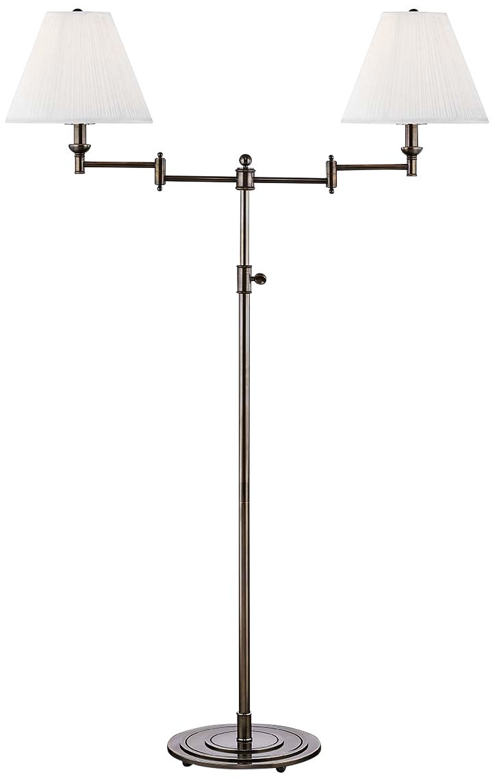 Signature No.1 Distressed Bronze 2-Lt Swing Arm Floor Lamp
