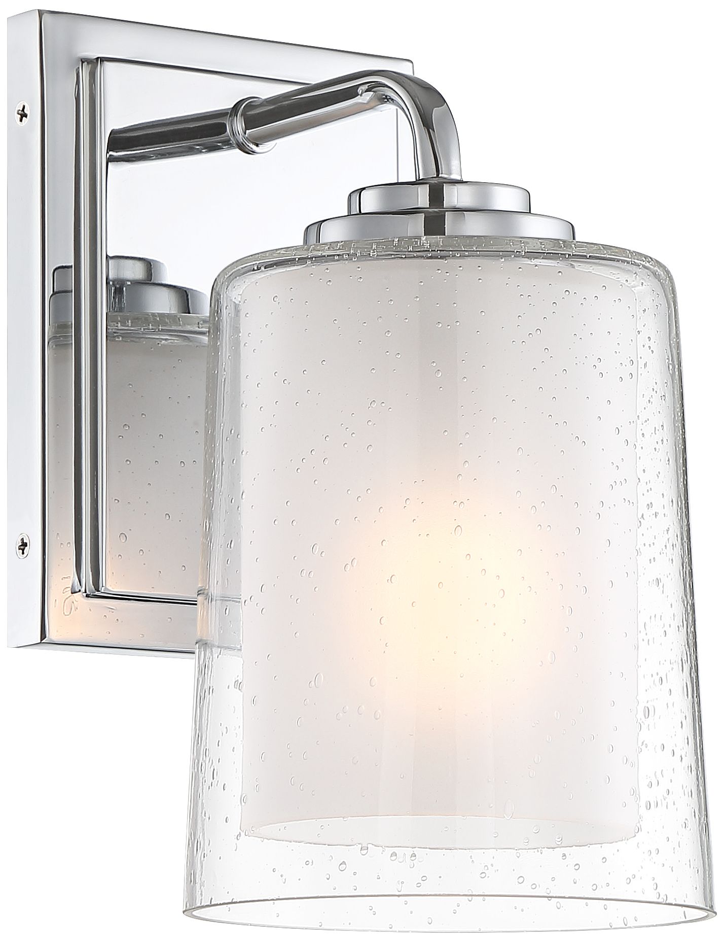 Possini Euro Mabelle 9 1/2"H Chrome Double Glass Wall Sconce