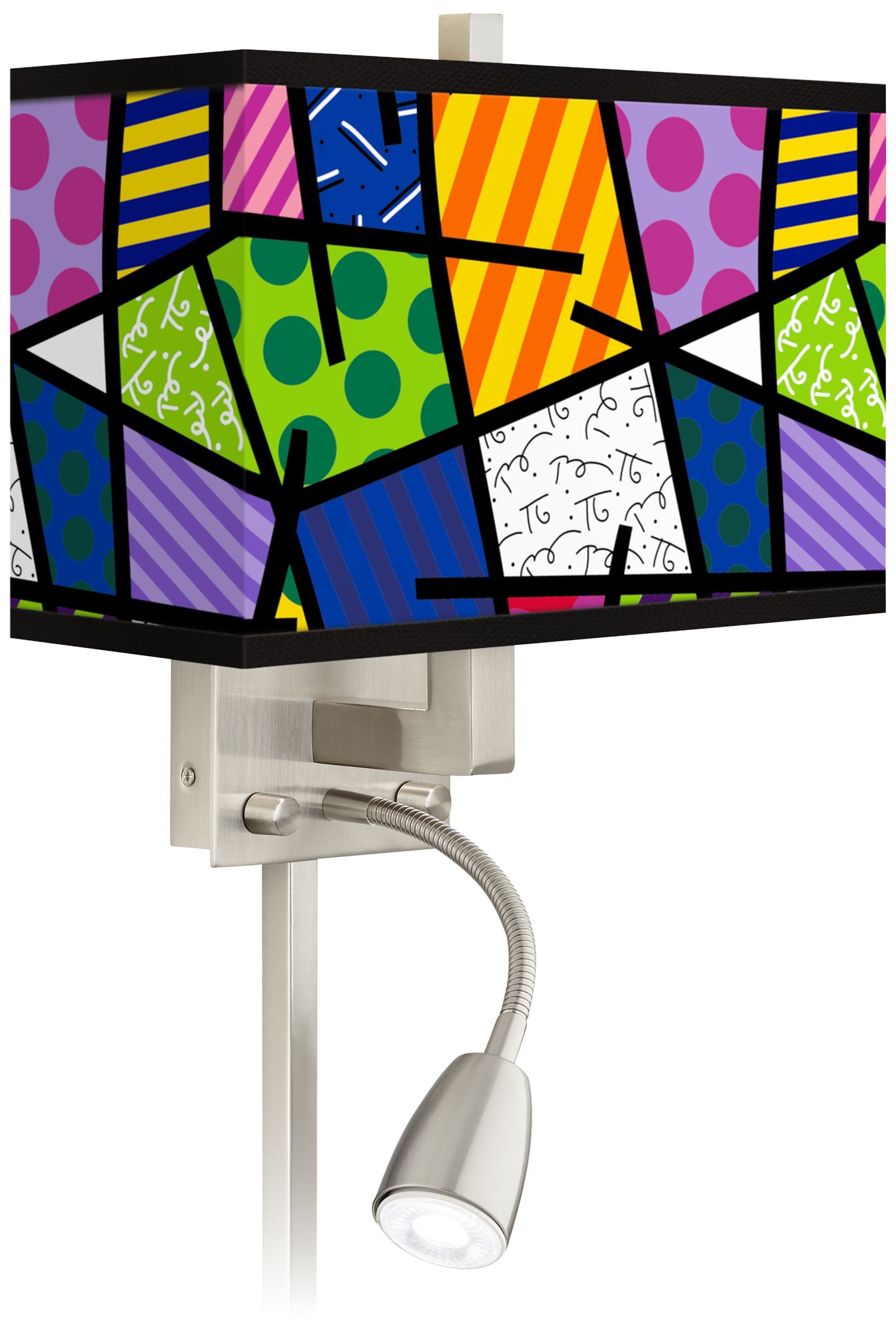 Romero Britto Abstract LED Reading Light Plug-In Sconce