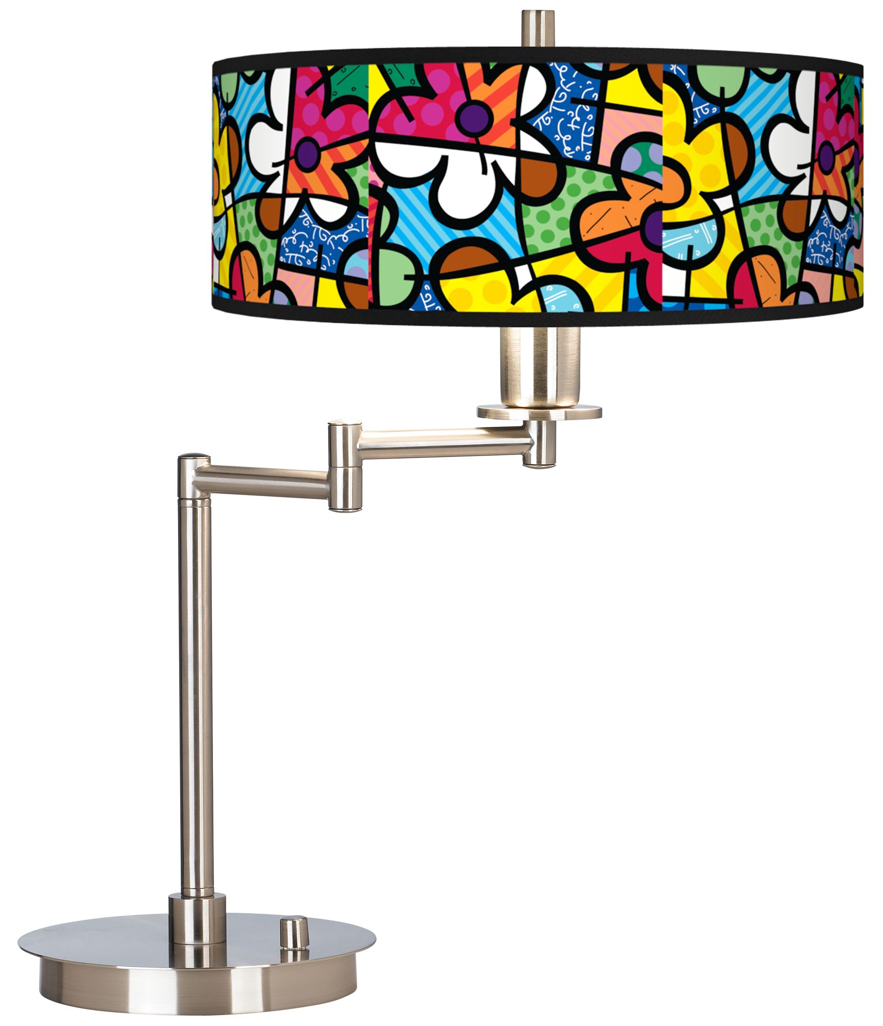Britto Flowers Giclee Swing Arm LED Desk Lamp