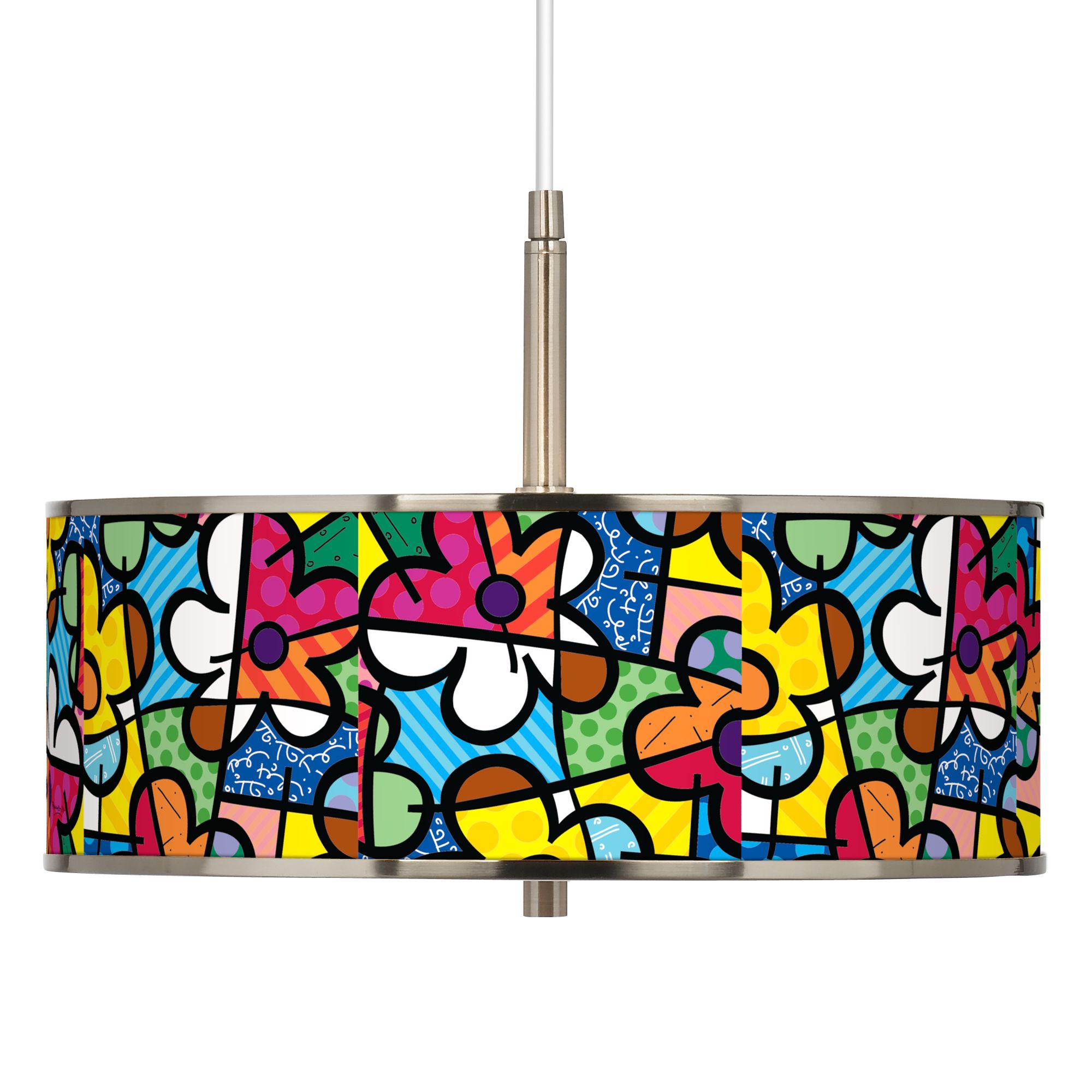 Romero Britto Flowers 16" Wide Pendant Light