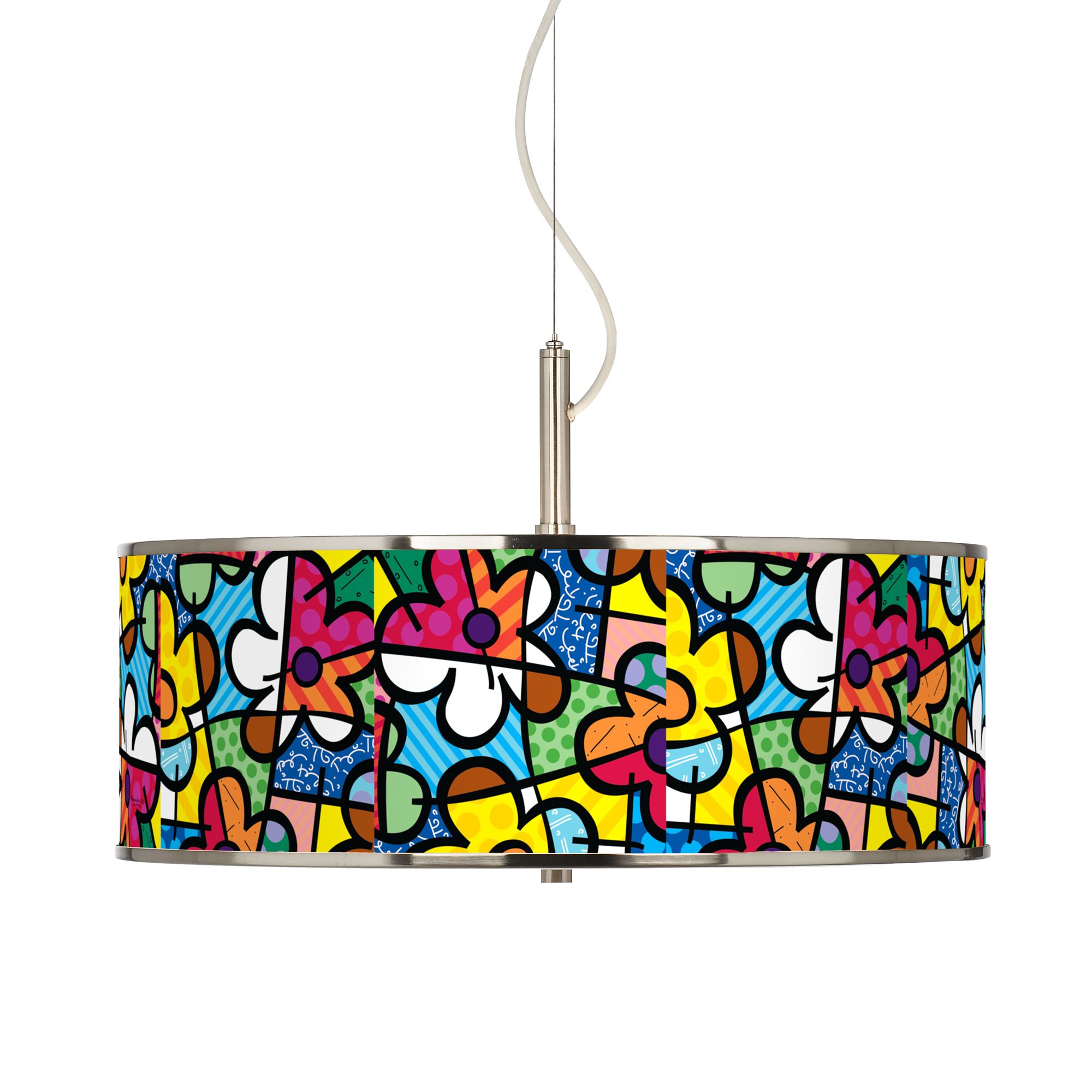 Romero Britto Flowers 20" Wide Pendant Light
