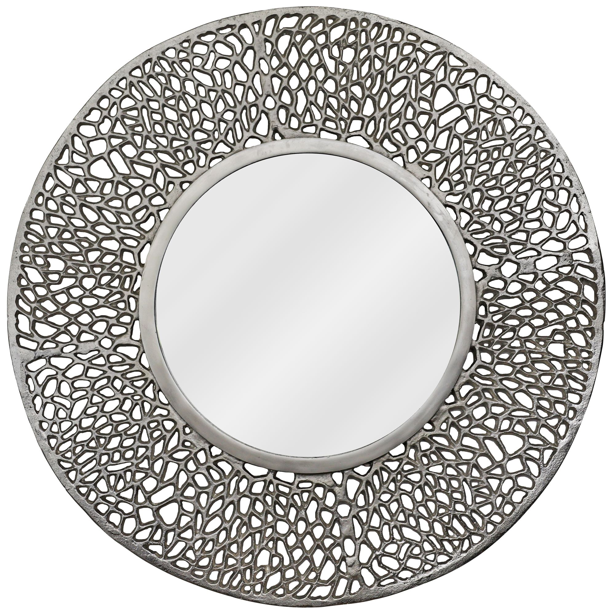 Kenroy Home Adella Silver 32" Round Wall Mirror