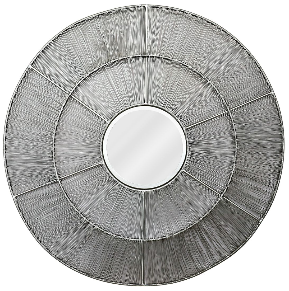 Kenroy Home Estrella Nickel Woven Wire 36" Round Wall Mirror