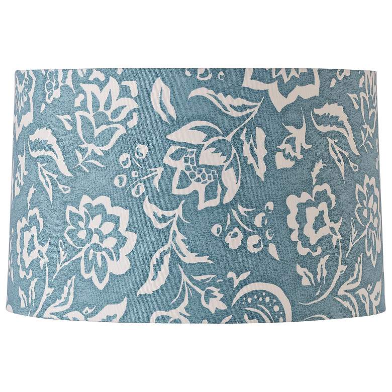 Delft Rokeby Road Blue White Drum Shade, Blue Damask Lamp Shade